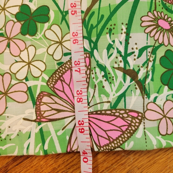 Vintage 1970s Miss Shaheen Green  Long Maxi Skirt with Butterfly Print Size 8 - Picture 16 of 16